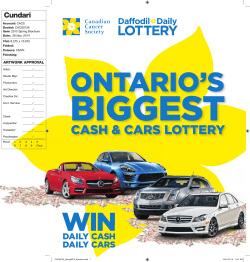 CASH & CARS LOTTERY - Canadian Cancer Society Lottery