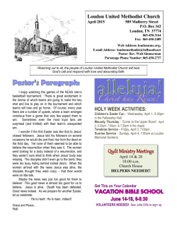 April 2015 Newsletter - Loudon United Methodist Church