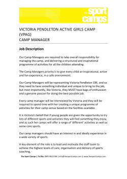 VICTORIA PENDLETON ACTIVE GIRLS CAMP (VPAG) CAMP