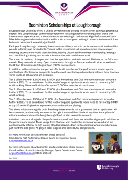 Badminton Scholarships at Loughborough
