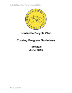 LBC Touring Guidelines - Louisville Bicycle Club