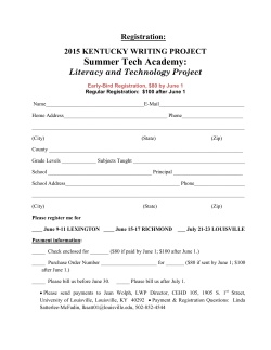 2015 Kentucky Writing Project Summer Tech Academy