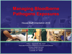 Managing Occupational ExposuresâBloodborne Pathogens