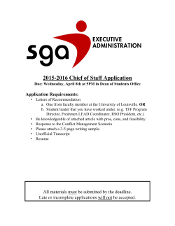2015-2016 Chief of Staff Application