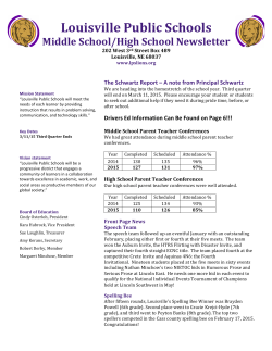 March newsletter - Louisville High School!