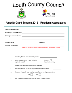 Residents Association 2015 Amenity Grant