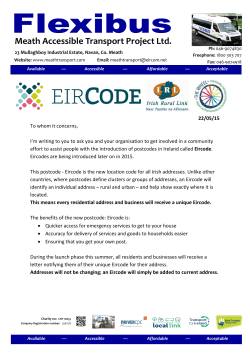 Eircode introductory letter