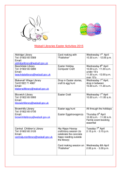 Walsall Libraries Easter Activities 2015