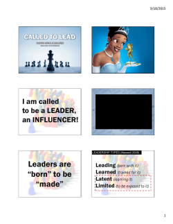 Nov 16 Leadership Principles