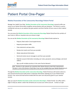 Patient Portal One-Pager - Medical Associates of Lowcountry