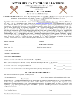 2015 Registration Sheet - Lower Merion Youth Girls Lacrosse