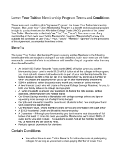 Lower Your Tuition Membership Program Terms and Conditions