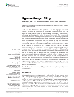 Hyper-active gap filling - Language Processing and Development Lab