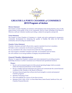 2015 Program Of Action - Greater La Porte Chamber of Commerce