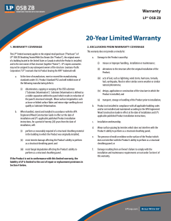 20-Year Limited Warranty