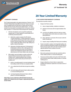 20-Year Limited Warranty