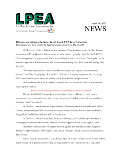 Director elections scheduled in all four LPEA board districts