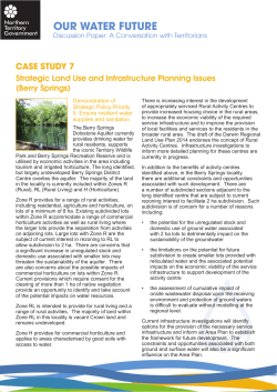 Case Study 7 - Strategic Land Use and Intrastructure Planning Issues