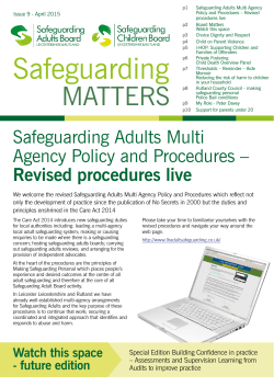 Safeguarding Matters Issue 9 April 2015
