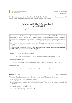 Mathematik fÃ¼r Informatiker 2 Ãbungsblatt 3