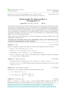 Mathematik fÃ¼r Informatiker 2 Ãbungsblatt 8