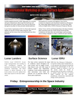 Lunar Landers Surface Science Lunar ISRU Friday