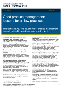 Good practice management: lessons for all law practices