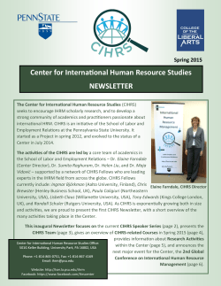 Center for International Human Resource Studies NEWSLETTER
