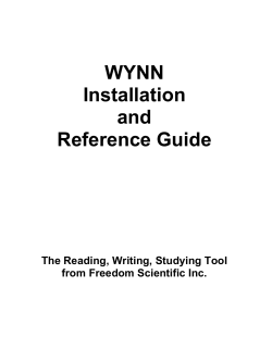WYNN Installation and Reference Guide