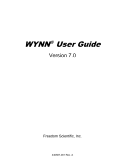 WYNNÂ® User Guide - Learning Systems Group