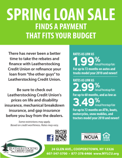 Spring Loan Sale_Flyer - Leatherstocking Credit Union