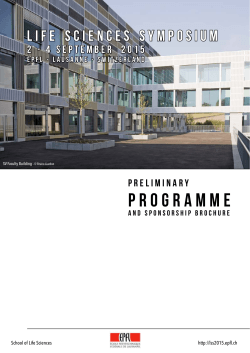programme - EPFL Life Sciences Symposium 2015