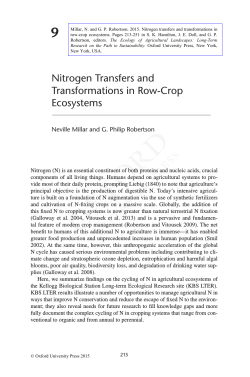 Nitrogen Transfers and Transformations in Row-Crop