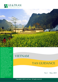Vietnam Tax Guidance (No.1, May 2015)