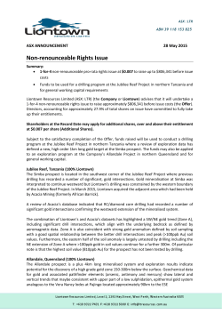 Non-renounceable Rights Issue