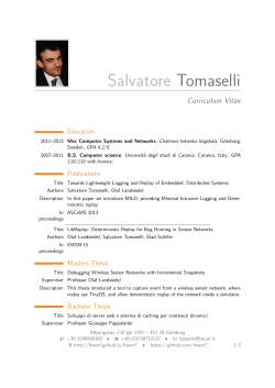 Salvatore Tomaselli â Curriculum Vitae
