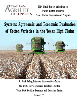 Systems Agronomic and Economic Evaluation of Cotton Varieties in