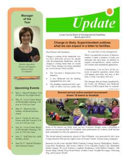 Update Newsletter - Lucas County Board of Developmental