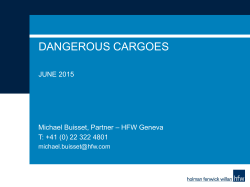 DANGEROUS CARGOES - Lugano Commodity Forum