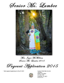 2015 Senior Ms. Lumbee Pageant Application