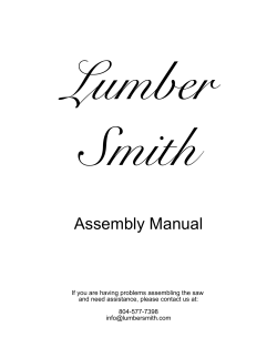 Assembly Manual - Lumber Smith