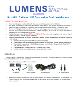 KxxH4HL Bi-Xenon HID Conversion Basic Installations