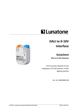 Datasheet DALI 0-10V AN - Lunatone Industrielle Elektronik GmbH
