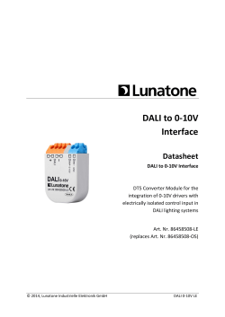 Datasheet DALI 0-10V LE - Lunatone Industrielle Elektronik GmbH