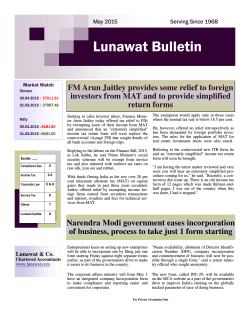 Lunawat Bulletin - May 2015