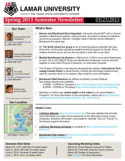 Spring 2015 Semester Newsletter - LU Online