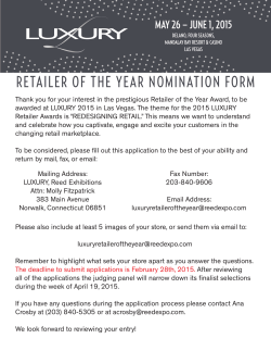 retailer of the year nomination form - LUXURY