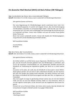 Ein deutscher Mail-Wechsel - Landesverband BW Buergerinitiativen