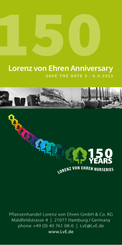 Lorenz von Ehren â Flyer 150 Jahre englisch