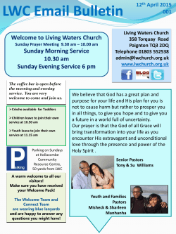 LWC Email Bulletin - Living Waters Church